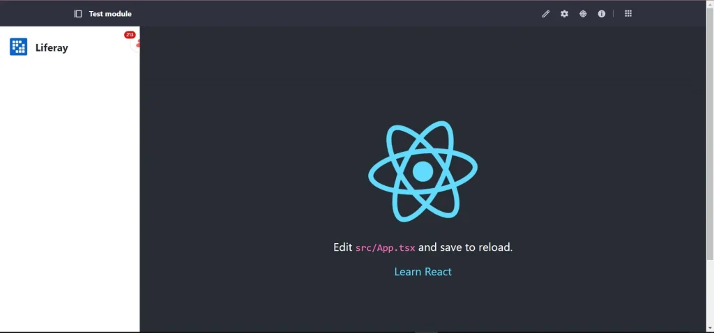Successful Rendering of React TypeScript Application | TypeScript and React with Liferay Successful Rendering of React TypeScript Application