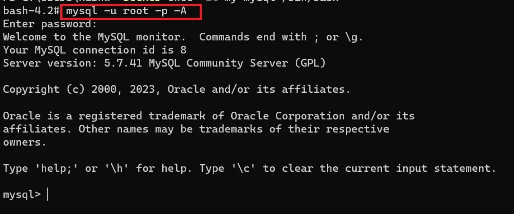 Access MySQL via command line | Liferay With Docker Access MySQL via command line