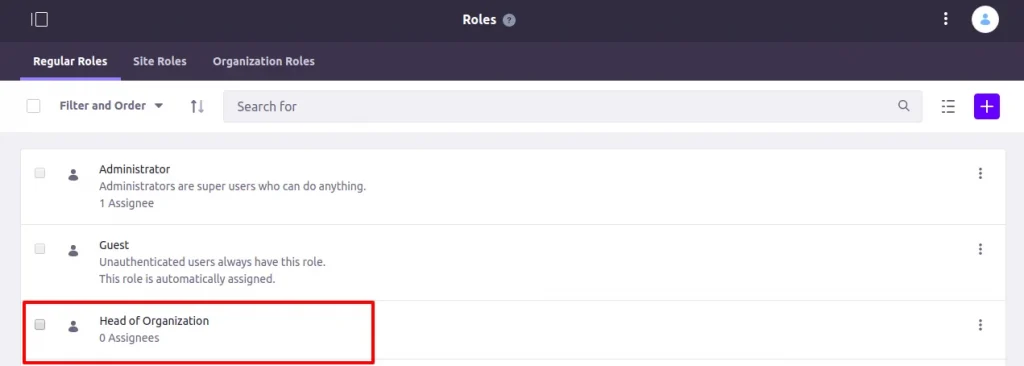 List of regular roles | Configuration Creator in Liferay 7.2 List of regular roles