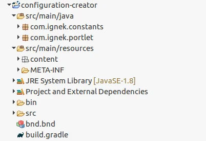 MVC portlet folder structure in eclipse | Configuration Creator in Liferay 7.2 MVC portlet folder structure in eclipse