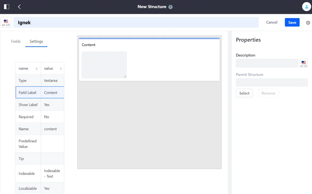 Update text box label to Content