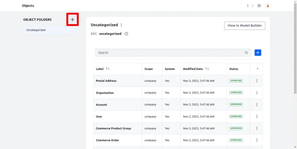 Button to create folder