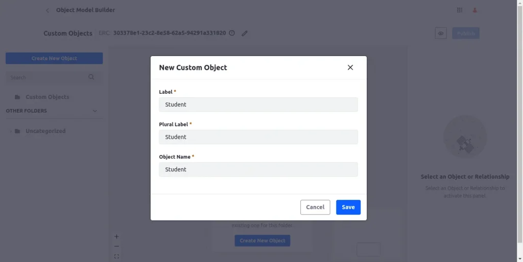 Object creation in model builder